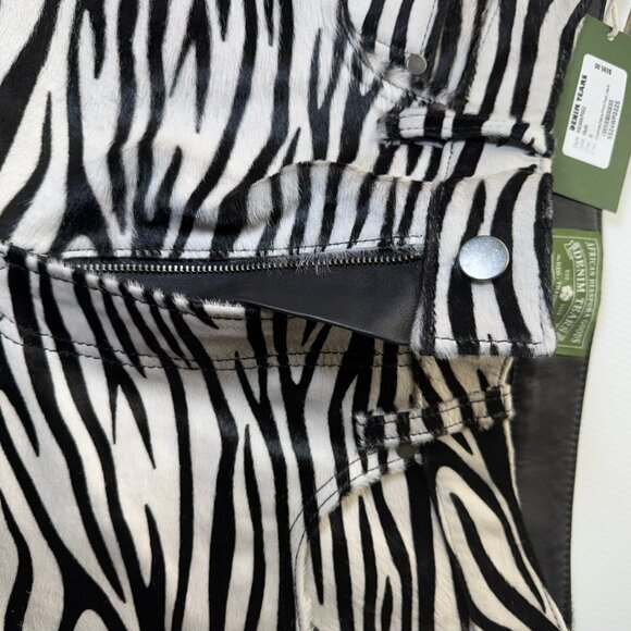 Denim Tears Cowhide Zebra Print Straight Leg Pants Sm NWT/EUC Bold Concert Wear